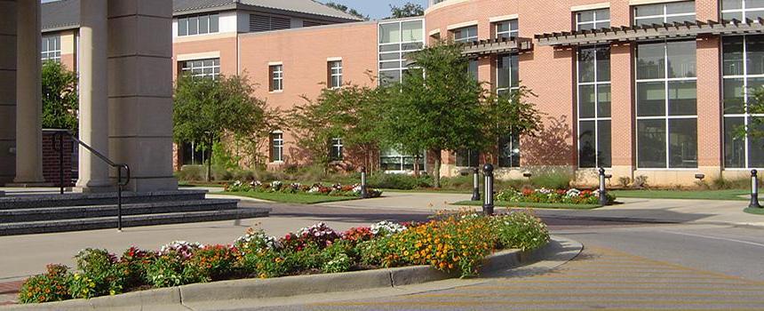 Flowers in front of Rec Center.