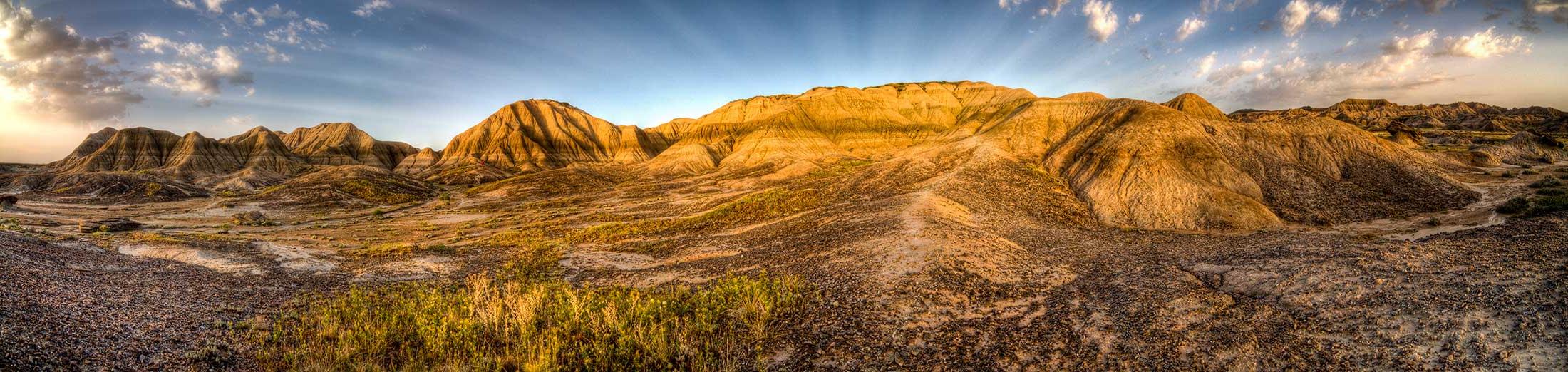 Scenic scene showing geology of the mountains.