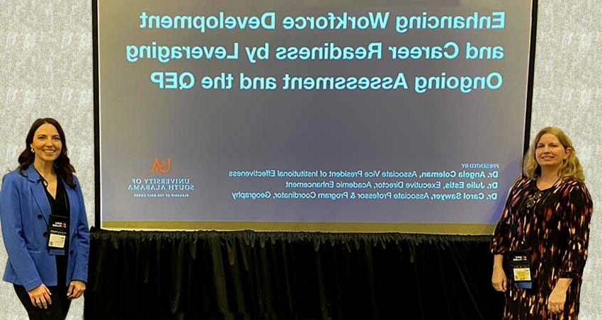 Faculty members from the University of South Alabama led an insightful presentation on workforce development and career readiness at the Southern Association of Colleges and Schools Commission on Colleges (SACSCOC) Annual Meeting, held December 7-10, 2024, in Austin, Texas.