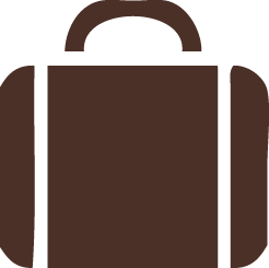 Brown icon of a briefcase