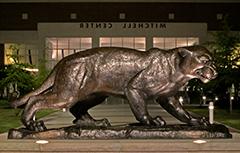 Jaguar Statue in front of Mitchell Center