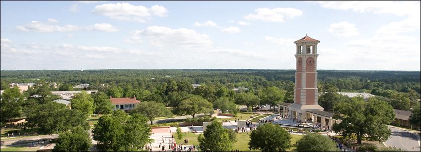 Campus view with Moulton Tower