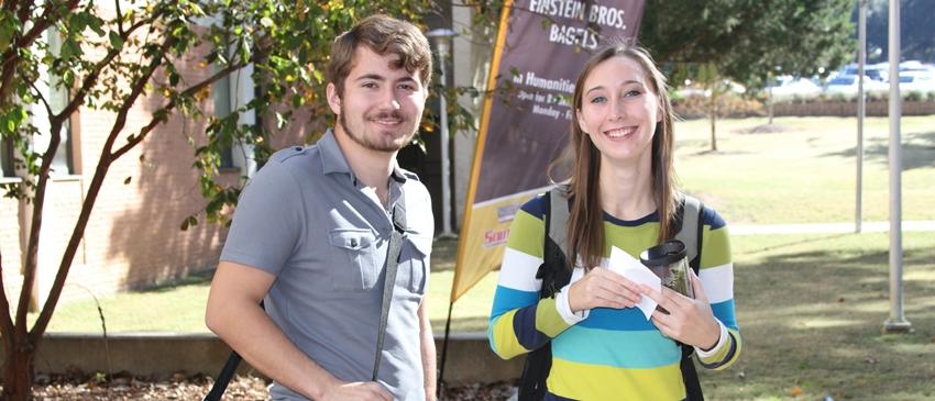 Two South Alabama students posing 