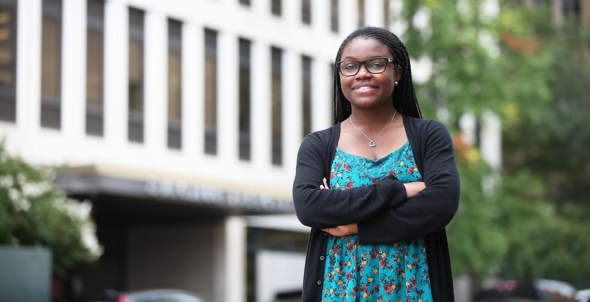 Jasmein Davis works in the old federal building in downtown Mobile, where she is an accountant for the U.S. Army Corps of Engineers Mobile District.