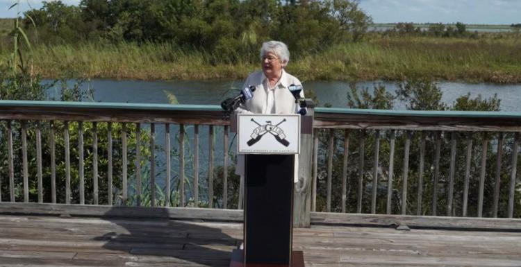 Alabama Governor Kay Ivey announces at an October 15, 2021 press conference that $41 million dollars from Gulf of Mexico Energy Security Act of 2006 will fund 17 separate projects around the State. South’s project, the Healthy Ocean Initiative, will receive $2,018,880 of that total.