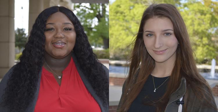 Scholarship winners Anhelina Lukovenko and Kenya Valrie