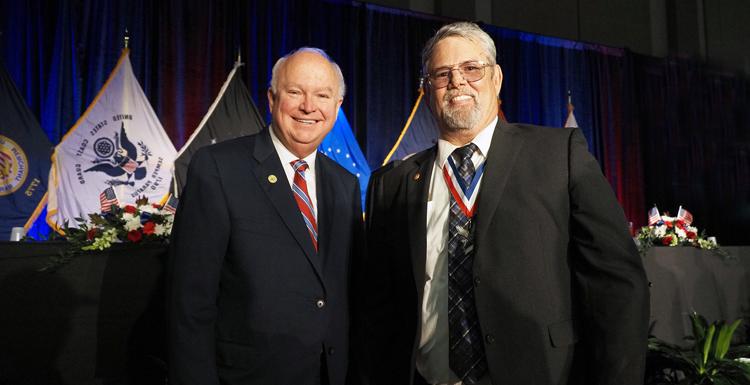 USA President Jo Bonner, David Reilly, Mobile Bay Area Veterans Day Commission luncheon