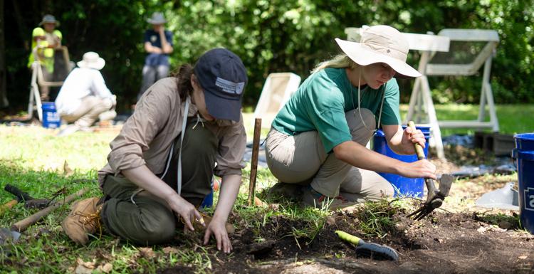 University of South Alabama senior Grace Barrentine, left, swiched her major to archaeology after taking an introductory class. She also is studying biology and plans to combine her two passions by becoming an underwater archaeologist.