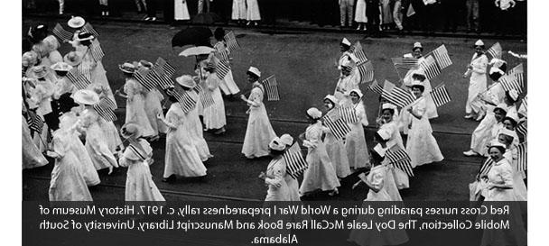 Red Cross parading in War