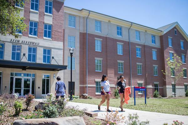 Students walking out of Stokes Hall